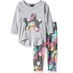 NEW Limited Too 2 Piece Set Outfit Long Sleeve Flower Top Shirt Leggings Pants
